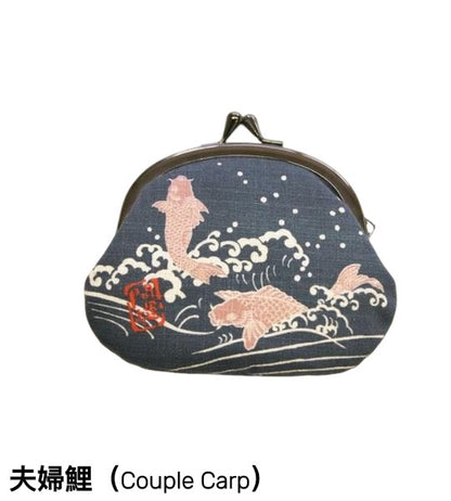【開運亭】3.3寸小銭入れ（がま口）福兎・福招き猫・厄除け鯰・不苦労・夫婦鯉（5種）
