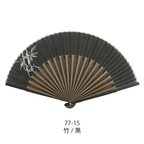 綿ローンモノトーンプリント22.5cm 竹 黒